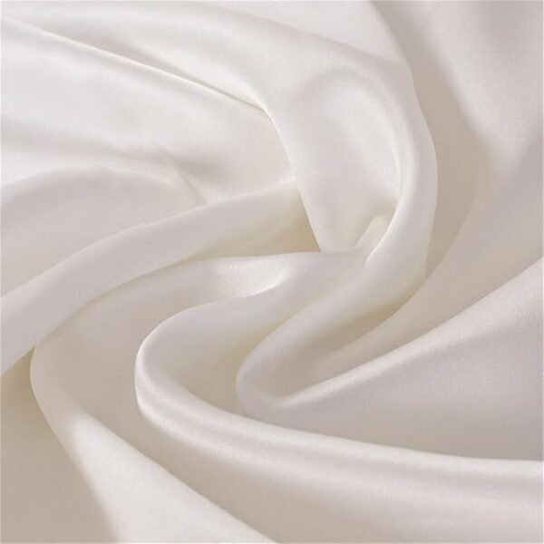 55\'\' Width 19 Momme 100 Percent Pure Silk Fabric 6A Grade Natural Mulberry Charmeuse Fabric for Sewing Pajamas,Pillowcase,Clothes DIY Crafts(White,1 Yd)