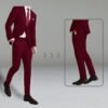 JPF Men\'s 2 Piece Slim Fit Suit Set, Two Button Solid Jacket Pants with Tie Suits for Men - Image 3