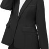 Women\'s 2 Piece Suit Notched Lapel One Button Slim Fit Business Office Work Tuxedo Blazer Pants Set - Image 5