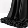 MLMW Christmas Black Satin Fabric 6 Yards 60\" Wide Silky Charmeuse Satin Fabric by The Yard Continuous Fabric for Halloween Wedding Dress, Thanksgiving Party Decorations, Sewing, Backdrop - Image 4