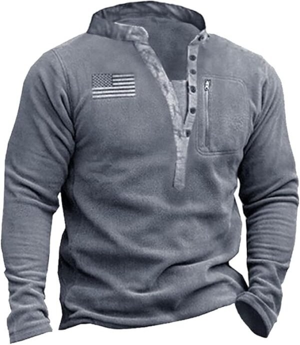 HARGLESMAN Mens Fleece Sweatshirts American Flag Patriotic Pullover