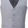 Mens 3 Piece Slim Fit Suit Set, 2 Button Solid Blazer Jacket Vest Pants Business Tuxedo - Image 5