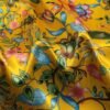 Vintage Satin Fabric Silky Charmeuse Material for Scarf Gown Lining Fabric Sewing Material (Yellow) - Image 2