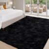 Soft Black Rugs for Bedroom Living Room, 4x6 Feet Modern Indoor Fuzzy Shaggy Area Rug, Non-Slip Fluffy Furry Rug for Nursery Kids Room Dorm Room Home Decor, High Pile Plush Floor Carpet - Image 3