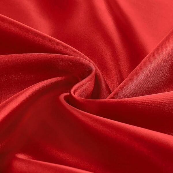 Entisn Red Satin Fabric by The Yard, Silky Fabric 60 Inch Charmeuse Satin Fabric, Soft Cloth Fabric for Wedding Decor, DIY Crafts, Napkins, Bridal Dress, Sewing(1 Yard)