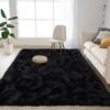 Soft Black Rugs for Bedroom Living Room, 4x6 Feet Modern Indoor Fuzzy Shaggy Area Rug, Non-Slip Fluffy Furry Rug for Nursery Kids Room Dorm Room Home Decor, High Pile Plush Floor Carpet - Image 2