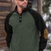 Mens Corduroy Fleece Lined Sweatshirts Long Sleeve Heavyweight Casual Button Pullover (S-XXL) - Image 2