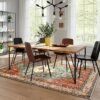 Lahome Boho Tribal Area Rug - 5x7 Large Washable Living Bedroom Rug Distressed Oriental Non-Slip Non-Shedding Print Floor Carpet for Dining Room Home,Rust/Dull Teal - Image 3