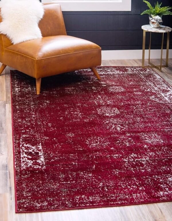 Unique Loom Sofia Collection Area Rug - Casino (7\' 1\" x 10\' Rectangle, Burgundy/ Gray)