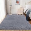 Grey Shaggy Rugs for Bedroom Living Room Carpet, Ultra Soft Plush Fluffy Area Rug Furry Bedside Carpet for Boys Teens Room Decor, Indoor Carpets Fuzzy Floor Rug for Dorm Playroom, 4x6 Feet - Image 3