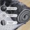 Andency 4x6 Shag Area Rug for Living Room, Tie-Dyed Dark Grey Soft Fuzzy Plush Indoor Carpets for Bedroom, Non Skid Fluffy Faux Fur Rug for Room - Image 6