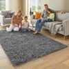 Ophanie Area Rugs for Bedroom Living Room, Grey Fluffy Fuzzy Shag Shaggy Soft Plush Carpet, 4x6 Indoor Floor Gray Rug for Kids Home Dorm Decor Aesthetic - Image 3