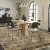 Area Rug 8x10 Washable Rug Brown Vintage Rug Traditional Mat Distressed Indoor Foldable Thin Rug Retro Accent Rug Floral Print Rug Non Slip Carpet Living Room Dining Room Office - Image 3