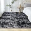 Andency 4x6 Shag Area Rug for Living Room, Tie-Dyed Dark Grey Soft Fuzzy Plush Indoor Carpets for Bedroom, Non Skid Fluffy Faux Fur Rug for Room - Image 7