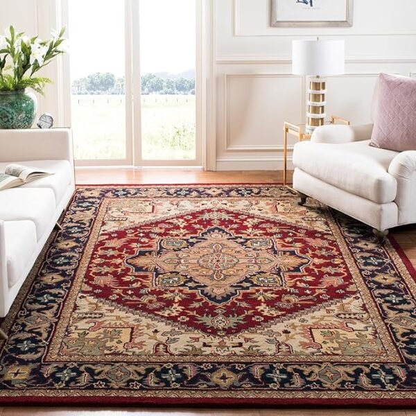 SAFAVIEH Heritage Collection X-Large Area Rug - 11\' x 15\', Red, Handmade Traditional Oriental Wool, Ideal for High Traffic Areas in Living Room, Bedroom (HG625A)