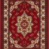 Antep Rugs Alfombras Oriental Traditional 5x7 Non-Skid (Non-Slip) Low Profile Pile Rubber Backing Indoor Area Rugs (Maroon, 5\' x 7\') - Image 2